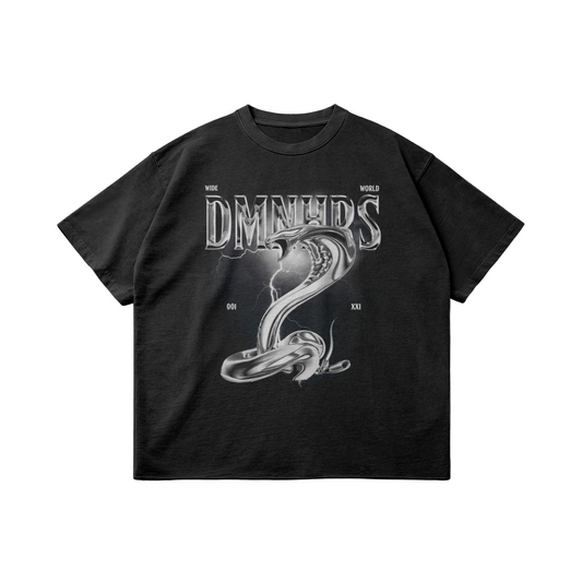 DMNHRS SILVER SERPENT- OVERSIZED TEE FRONT