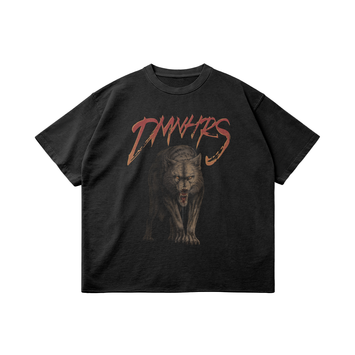 DMNHRS WOLF - OVERSIZED TEE FRONT 