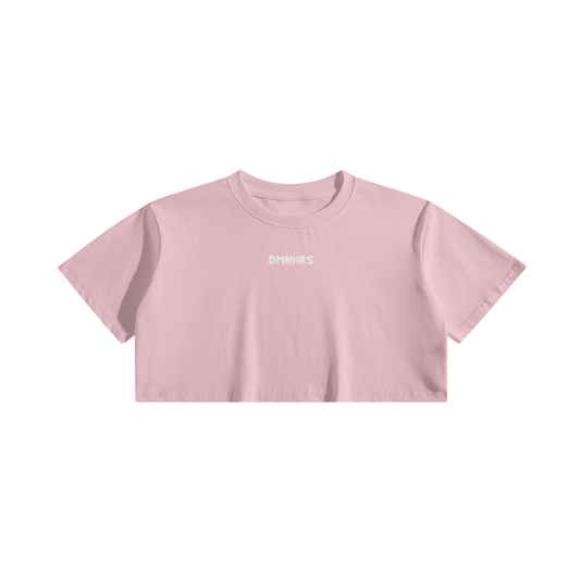 DMNHRS MUSCLE MUMMY- CROP TEE PINK FRONT